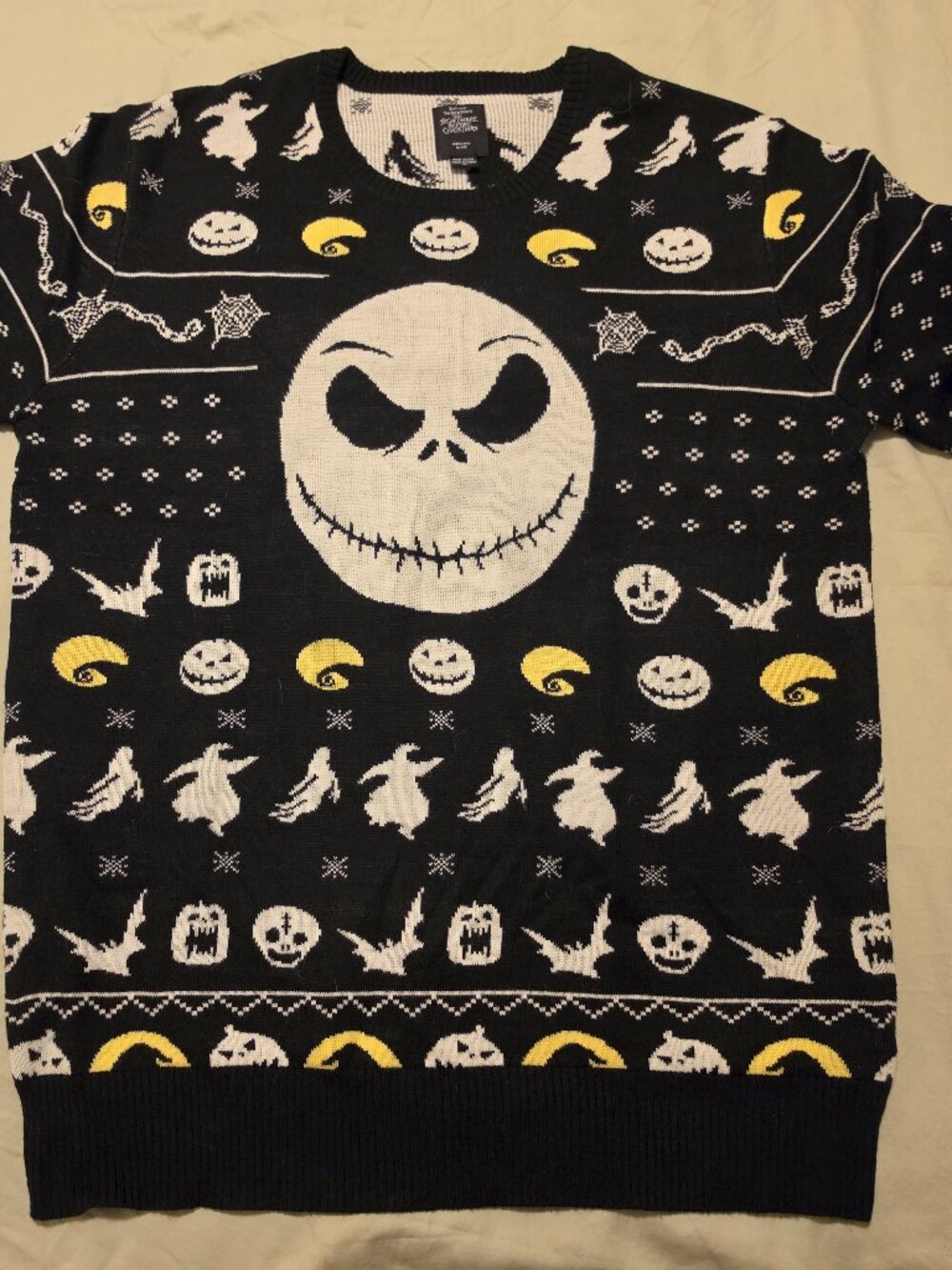 Disney The Nightmare Before Christmas Jack Skellington ugly Christmas sweater XL